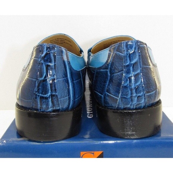 Mens GIORGIO BRUTINI HANEY Monkstrap Navy Blue Slip-On Oxford 211053 Size 15 NEW - Picture 6 of 7